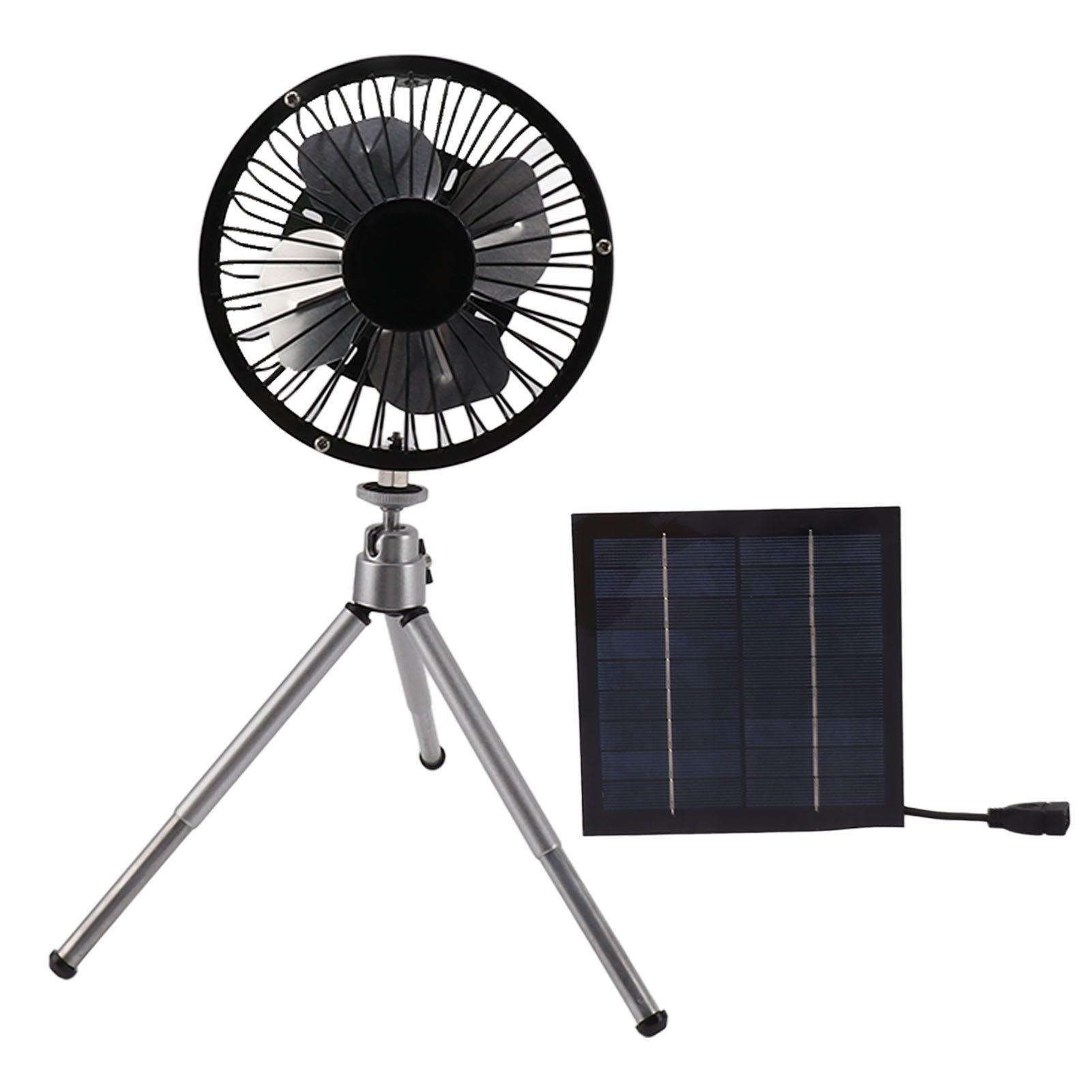 20W Solar Panel Fan Portable Solar Panel Powered USB Fan with Bracket for Camping Fishing Travel — image 2