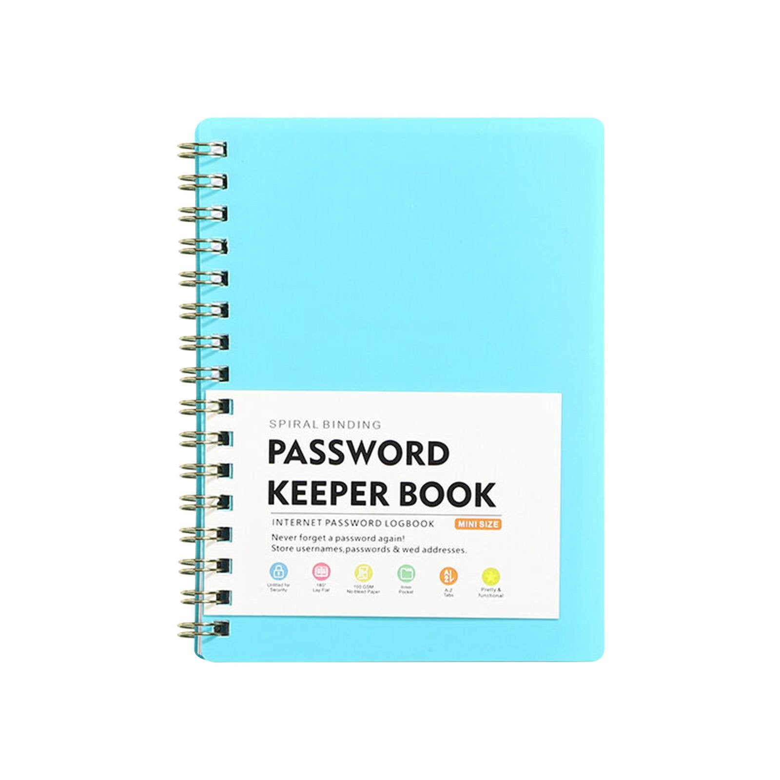 Spiral Password Book with Alphabetical Tabs,Plastic Password Book,Password Book Password Book with Personal Alphabet Label Internet Address and Password