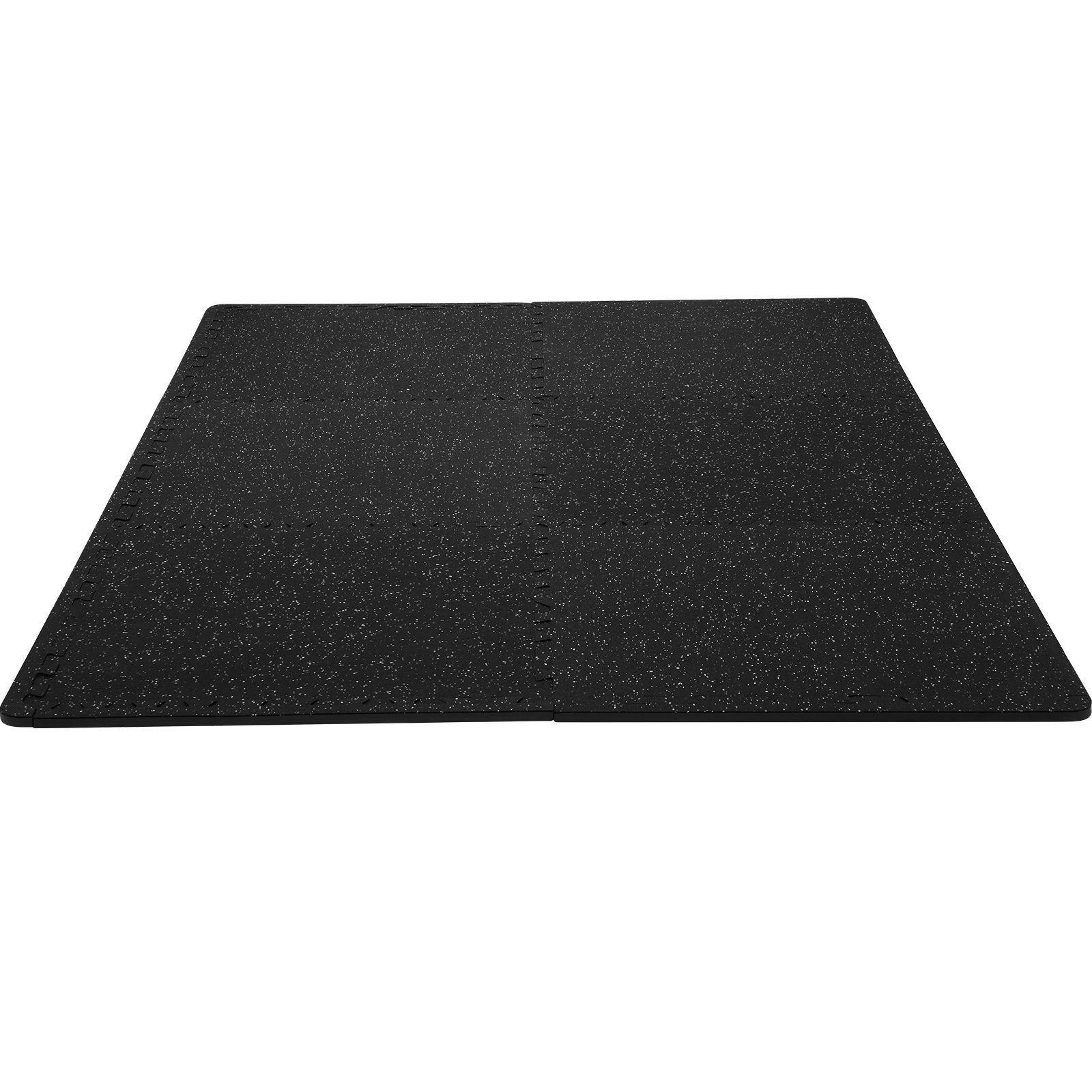 6 PCS 1/2 inch Thick Gym Floor Mats, 24" x 24" EVA Foam & Rubber Top Interlocking Workout Floor Mats with 24 sq.ft Coverage, Waterproof Exercise Puzzle