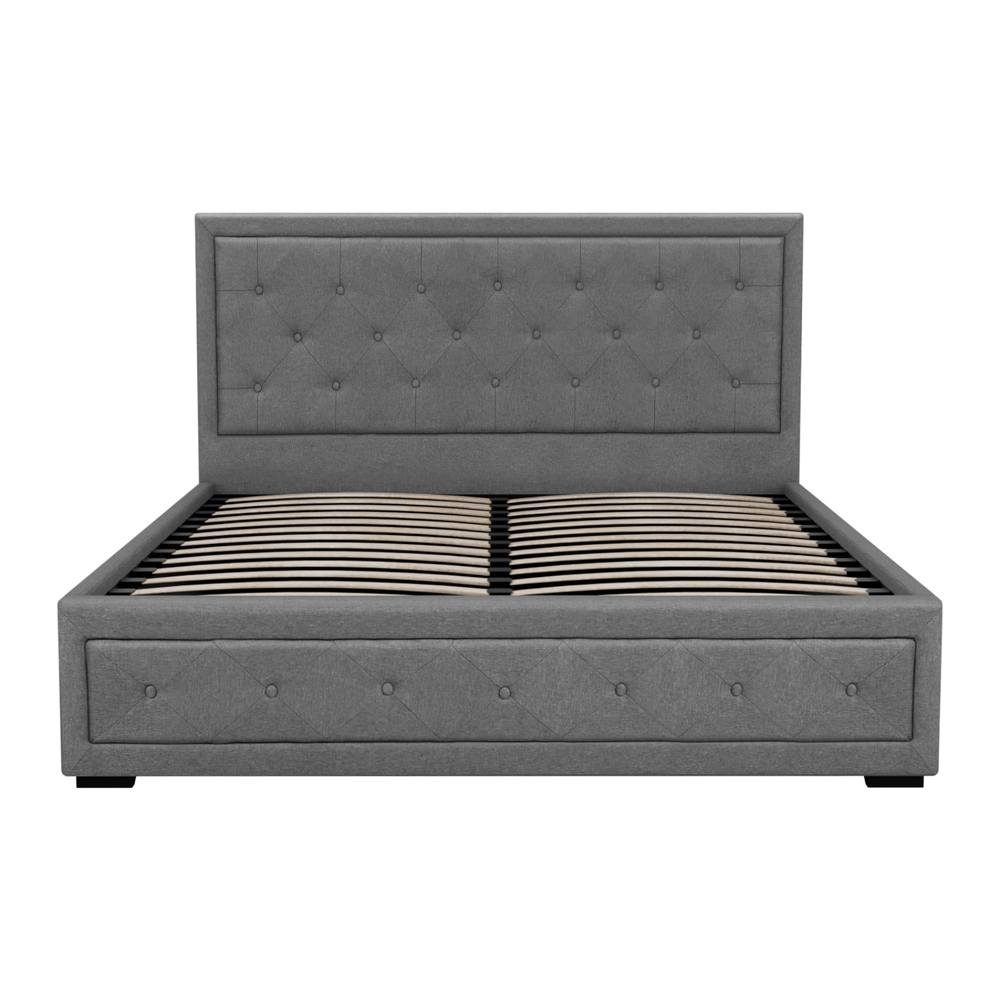 Artiss Bed Frame Queen Size Gas Lift Grey TIYO โ image 3