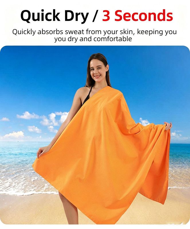 UltraAbsorbent Ultra‑Absorbent Quick Dry Microfiber Beach Towel, 140*70CM, Double‑Sided Velvet Lightweight Portable Swimming Sports Towel for Beach — image 3