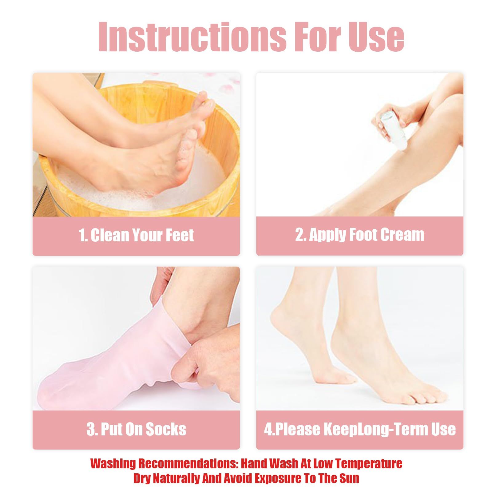 2 Pairs Women Foot Spa Pedicure Silicone Socks -Gel Socks Foot Care After Pedicure โ image 3