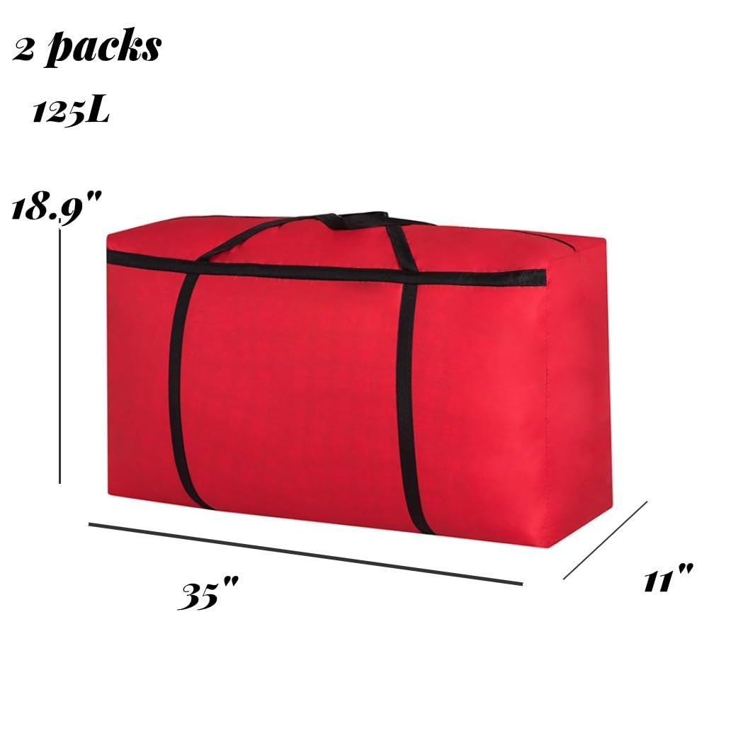 Multipurpose Extra Large Heavy Duty Storage Bags Duffle Bags for Space Saving Moving Storage (1680D Red) — image 2