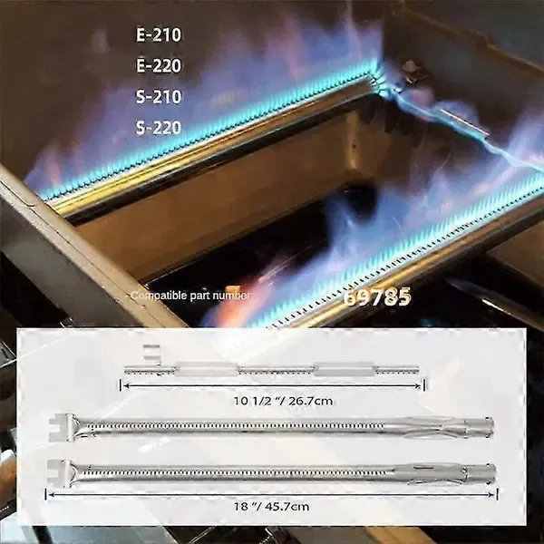 Grill Burner Tube Replacement Stainless Steel Even Heating for Weber Spirit E 210 E 220 S 210 S 220 Silver — image 2