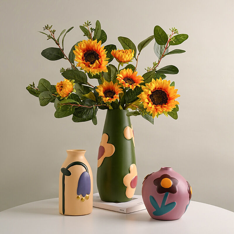 Morandi Painted Ceramic Vase Set (3-Piece) – Modern Home Decor for Flowers | Other Luxury Styles Available in Store — image 4