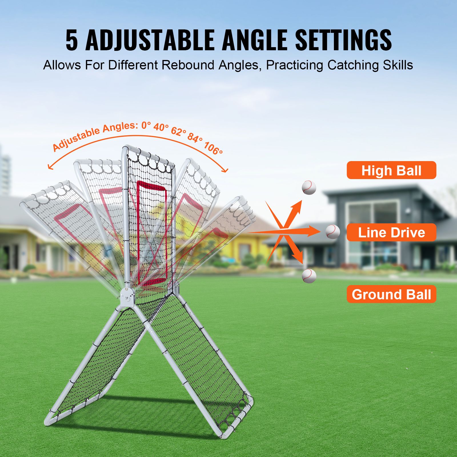 Baseball And Softball Rebounder Net, 3.5 x 6 ft PitchBack Baseball Pitching Nest, Softball Pitchback Net, Fielding Trainer, Bounce Back Net for — image 3