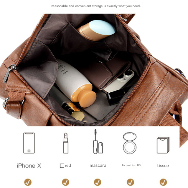 Purple Women's Anti-Theft Backpack Purse Soft Faux Leather Convertible Rucksack Shoulder Bag Large Capacity 31cm for Travel Work Daily Use โ image 4