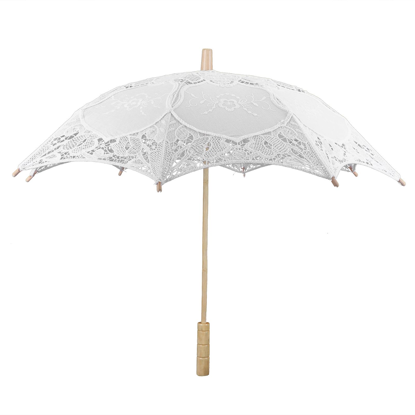 Lace Umbrella Wedding Bridal Parasol Umbrella for Photography Props Wedding SuppliesL White β image 5