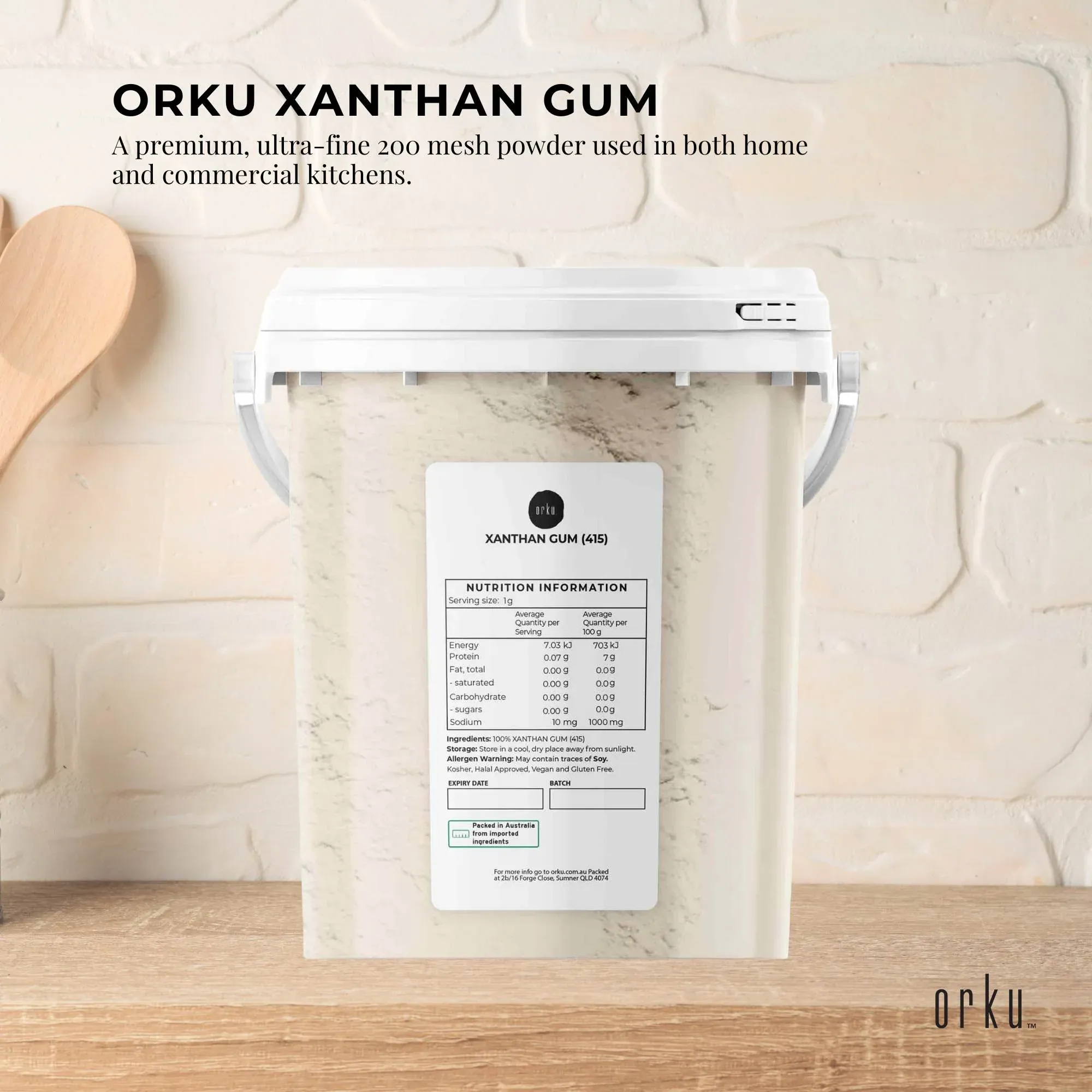Orku 600g Xanthan Gum Thickener Pure Powder 200 Mesh FCC E415 Food Additive TUB โ image 2