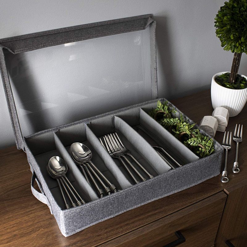 Organizer Chest,Silverware Storage Box,Stackable Flatware Storage Case,Spoon Organizer,Tableware Storage Box With โ image 4