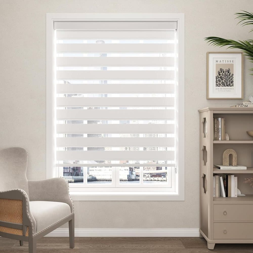 1 PC Zebra Blackout Roller Blind Sun Protection No Drill, 50 × 150CM, White — image 4
