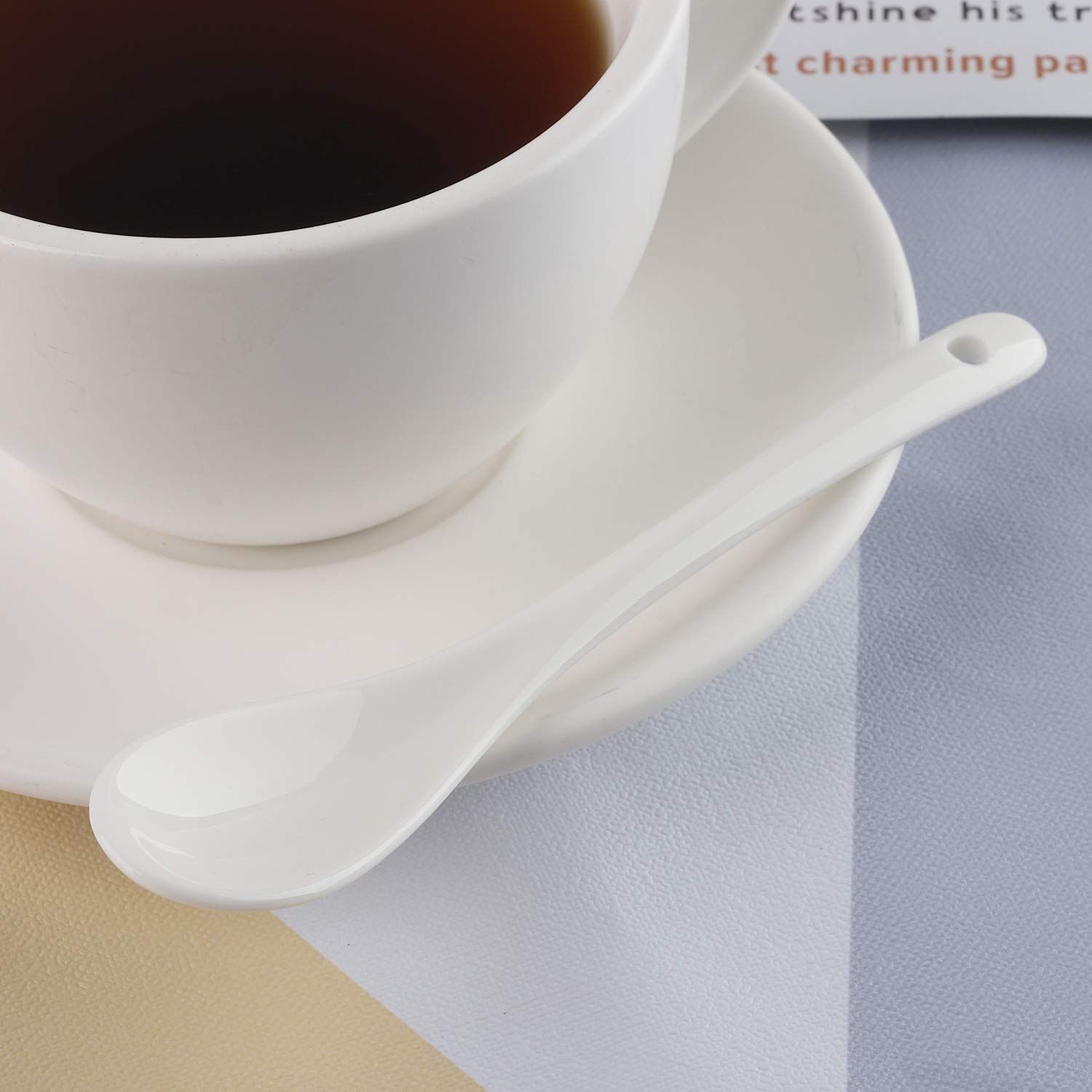 Porcelain Egg Spoons for Soft-Boiled Eggs Coffee Tea Desserts Ceramic Spoon Set of 12-White Dishwasher & Oven Safe โ image 4