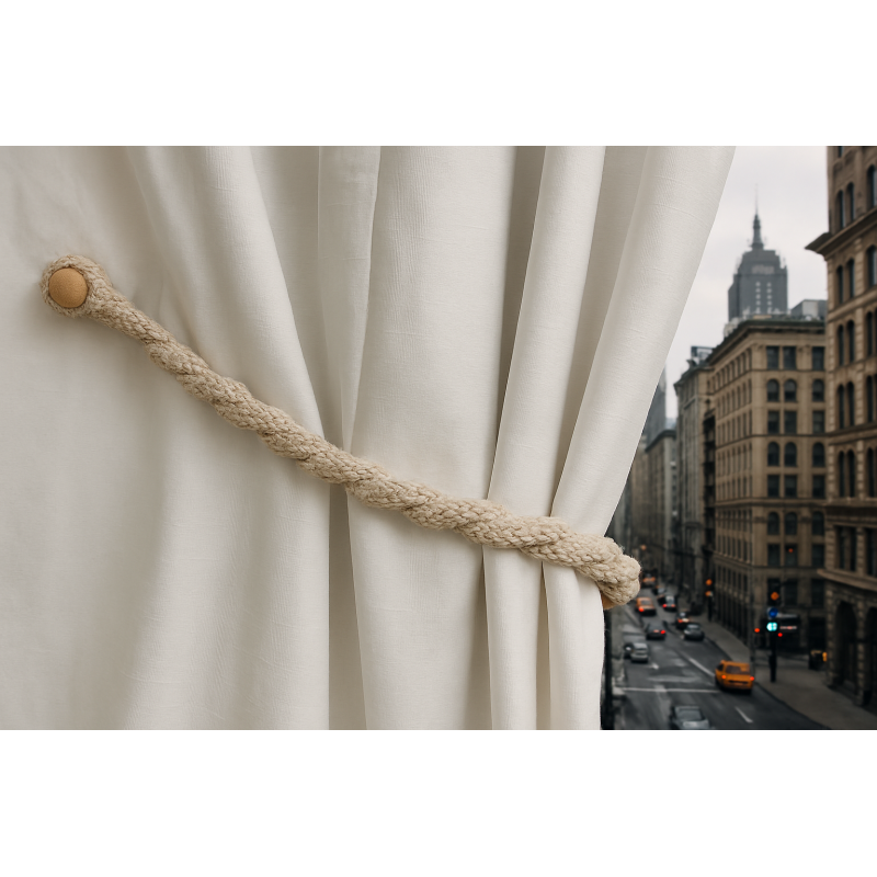 Magnetic weaved rope tieback Linen — image 3