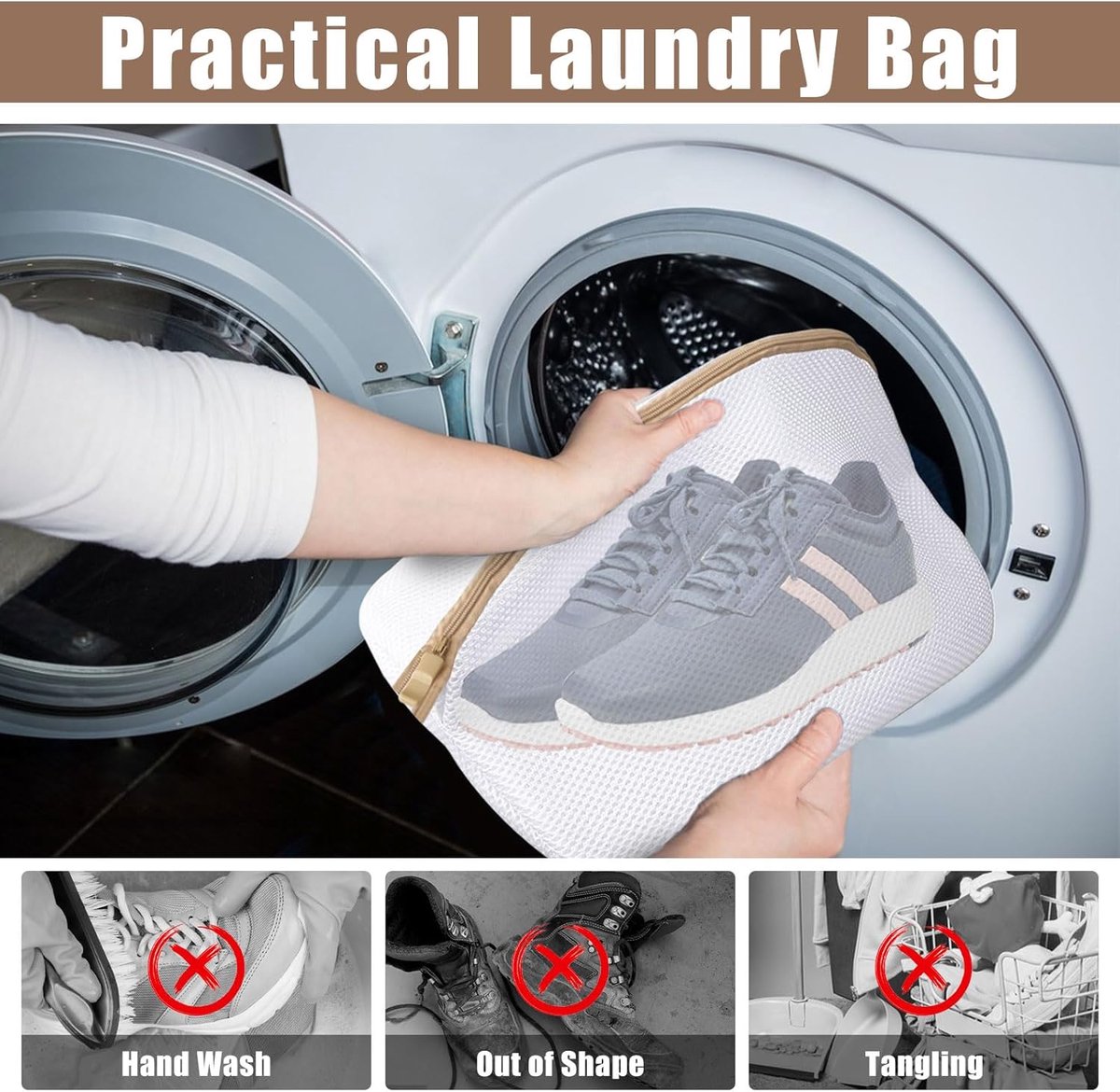Laundry bag - Packing cubes - Laundry net - Women's shoe bag - Laundry bags with zipper - Compression zippered storage cubes - Reusable - 2 pieces - Shoe โ image 3
