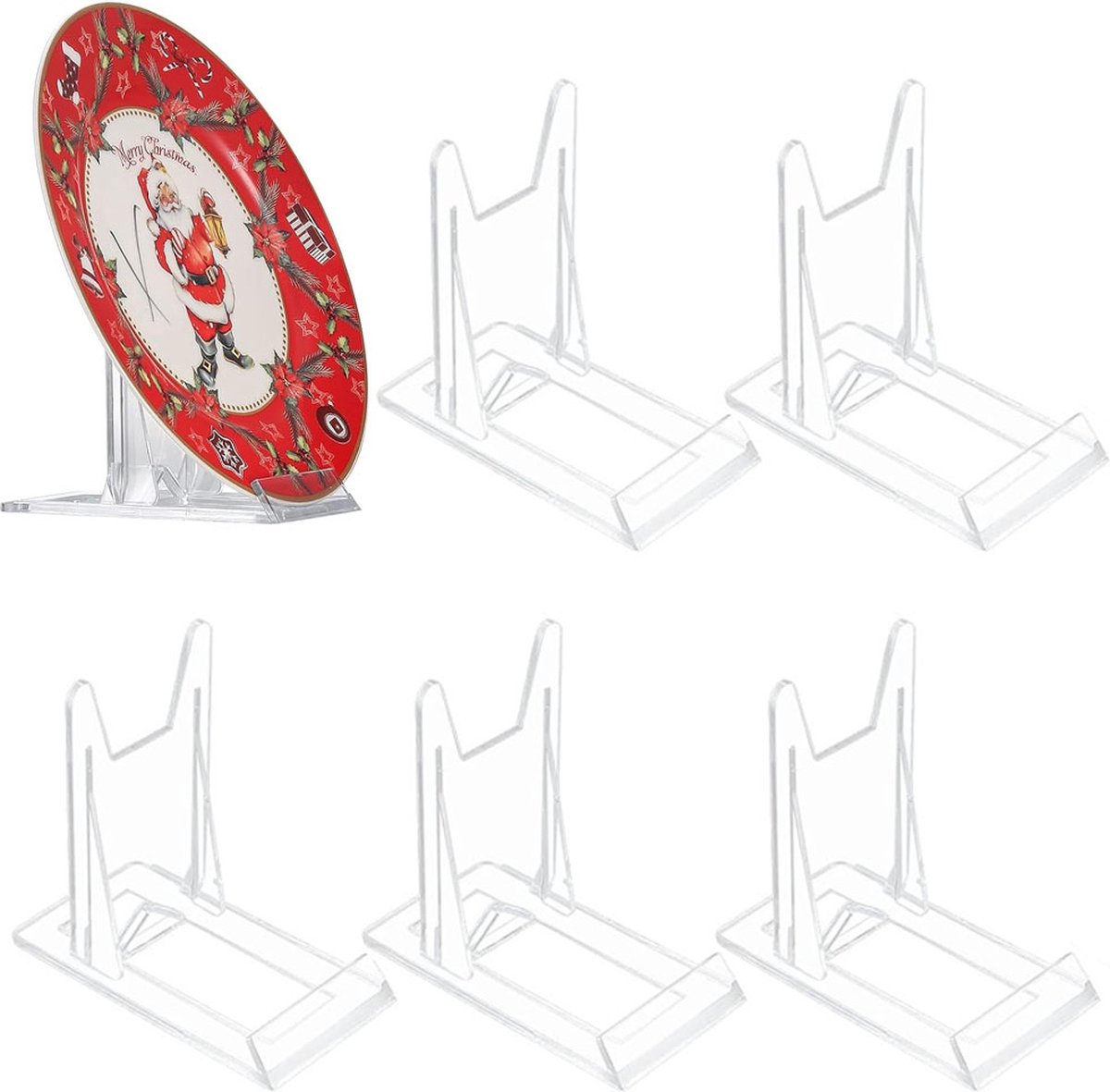 Plate Stand - 6 Pieces - Plate Rack - Plate Holder - Plate Display - Sliding Stand - Phone Holder - Business Card Holder - Book Stand - Support