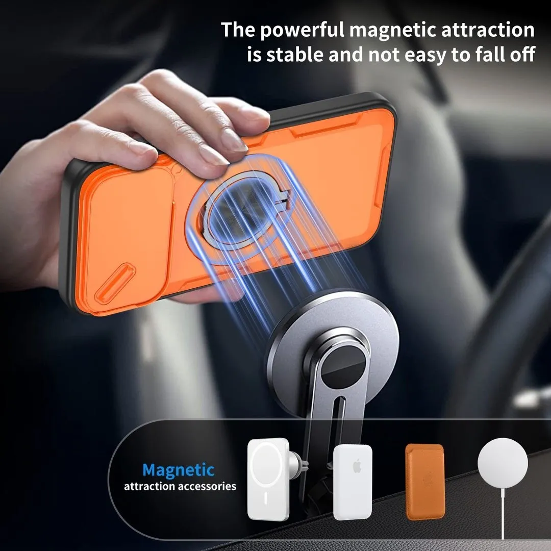 2-in-1 Magnetic Sliding Lens Case, Orange for iPhone 17 Pro Max โ image 3