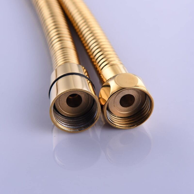 Gold Anti Kink Stainless Steel Flexible Shower Hose with Solid Brass Connector, 2M 78in — image 3