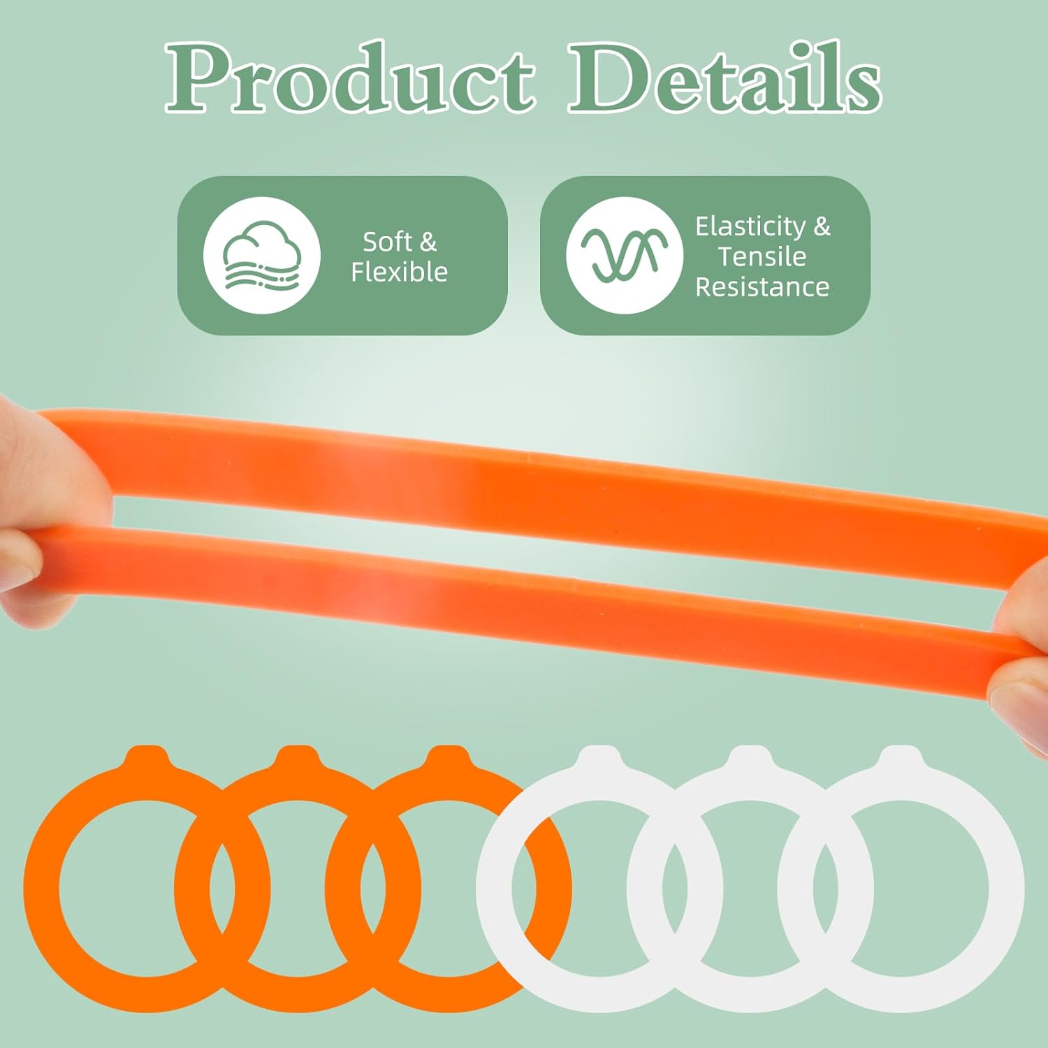 6PCS Silicone Jar Gaskets 3.75Inch Rubber Seals Rings for Glass Jars Airtight Gasket Sealing Rings for Regular Mouth Canning Jars,Leak Proof Rubber Jar Seals โ image 2