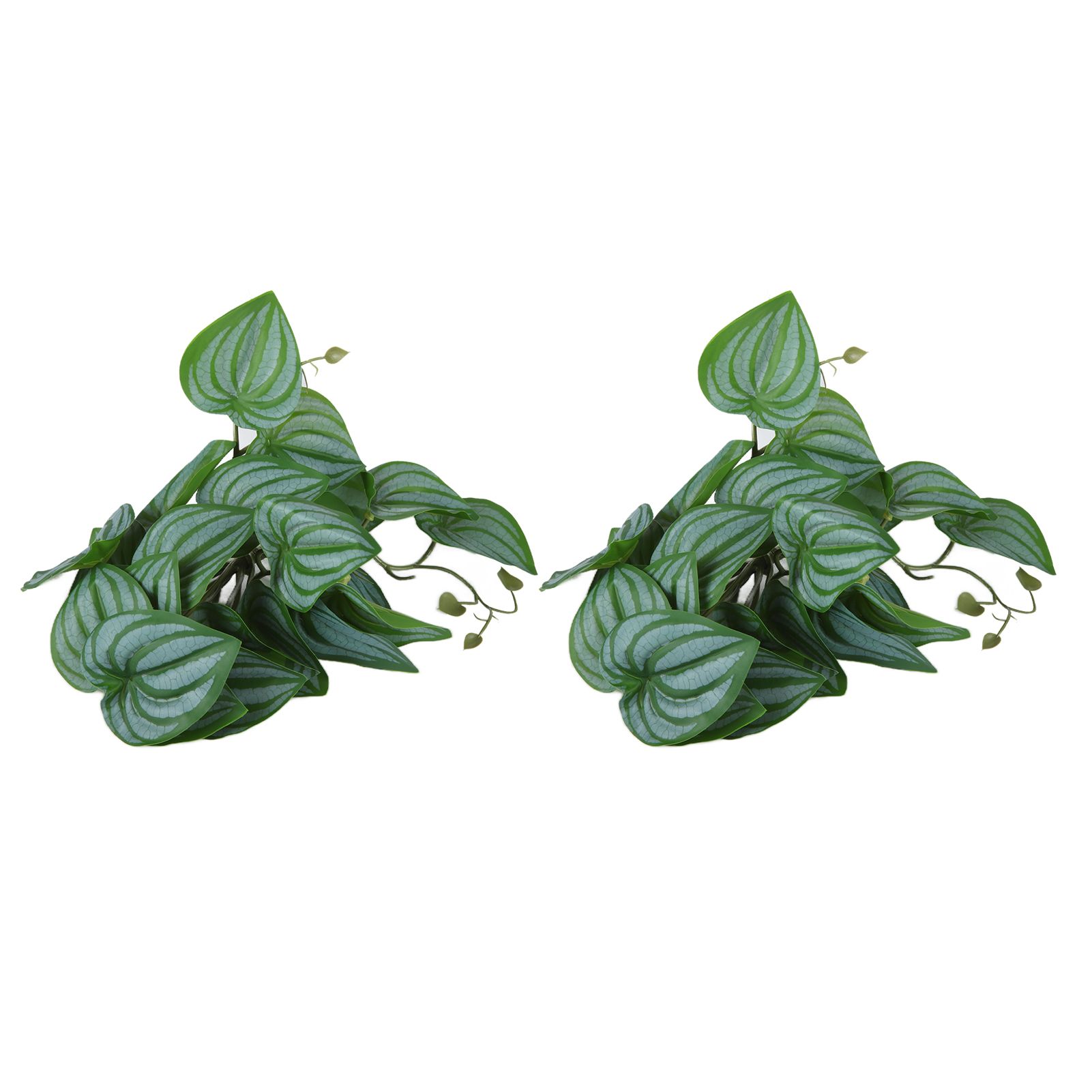 2PCS Artificial Water Plant Simulation Vine Lifelike Plastic Leaves Decoration with Suction Cup for Fish TankWatermelon Leaves — image 2