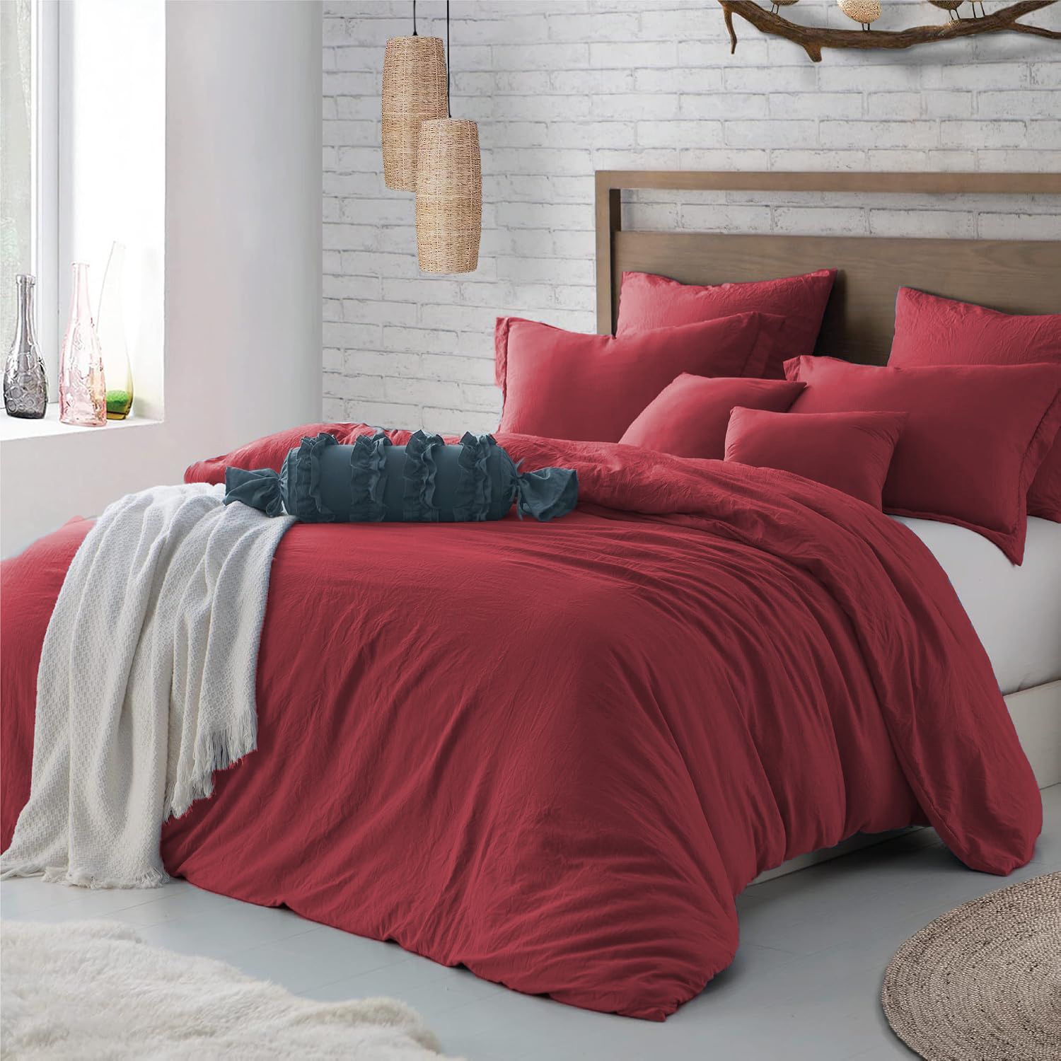 Hotel Soft Microfiber Duvet Cover Set-2000TC Quilt Cover Set & Pillowcases -1 Donna Cover Zipper Closure & 1 x Pillowcases-Breathable Bedding - Wrinkle, Fade