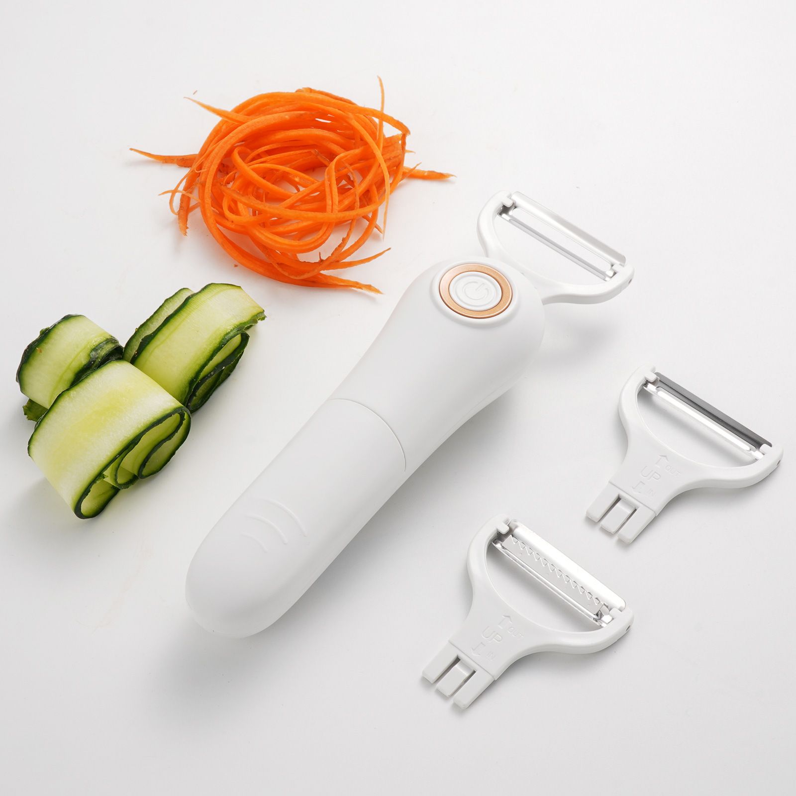 Electric Potato Peeler, Handheld Electric Vegetables and Fruit Peeler 3-in-1 Pro Set, USB Rechargeable Kitchen Gadgets for Apples, Potato, Carrots