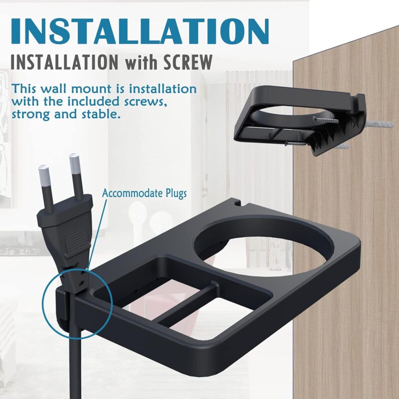 Hair Dryer & Hair Straightener Holders, Universal Wall Mount Organizer Accessories — image 2