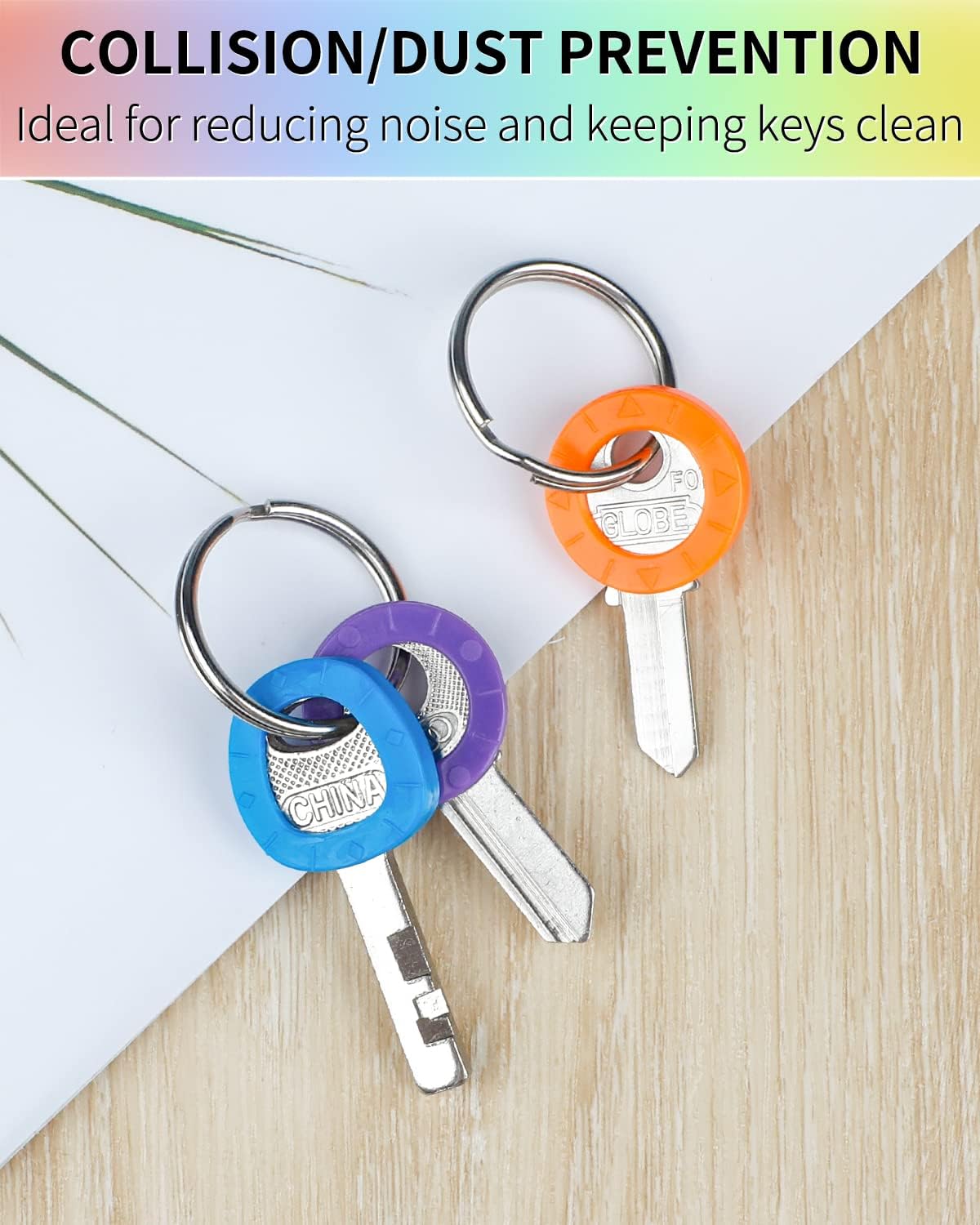 24 Pack 0.8 Inch Round Key Caps Covers Key Identifiers Markers Protectors for Small Regular Round Flat House Keys (Not Suitable for Odd-Shaped Keys), 8 Colors โ image 4