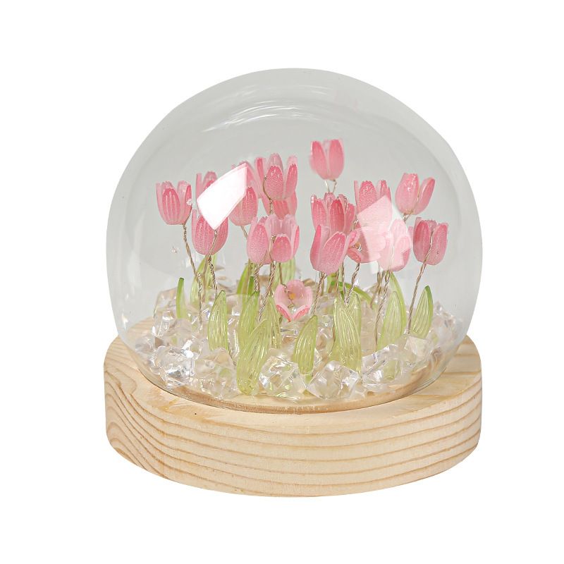 Tulip Night Light Handmade Tulip Decoration Bedroom Sleep Light Atmosphere Simulation Flower Birthday Gift for Friends, Girls, Family (13 Flowers)(10*10*10cm)