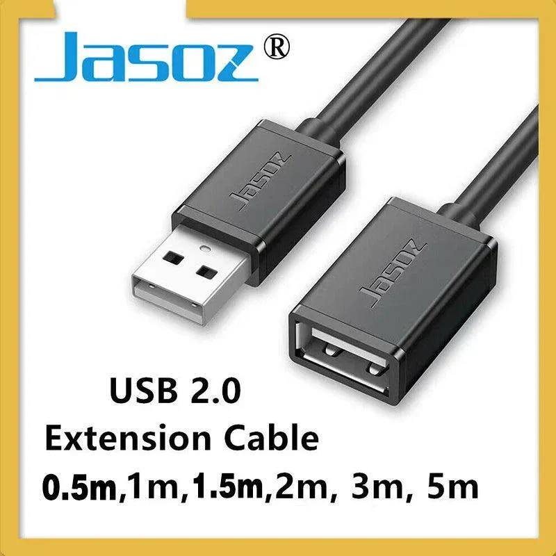 Jasoz Usb Extension Data Cable 2.0 A Male To A Female Long Cord For Laptop Pc - 2 m โ image 4