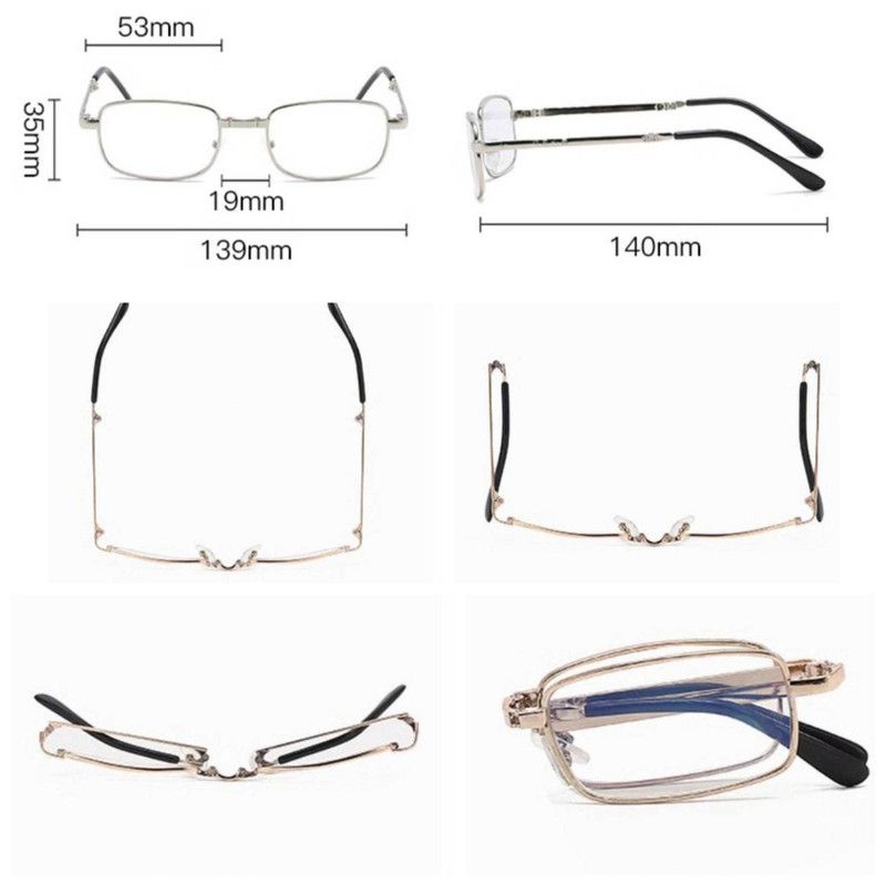 +1.50 Diopter Metal Portable Foldable Anti-Blue Light Reading Glasses, Lightweight Compact Readers for Seniors—Silver — image 6