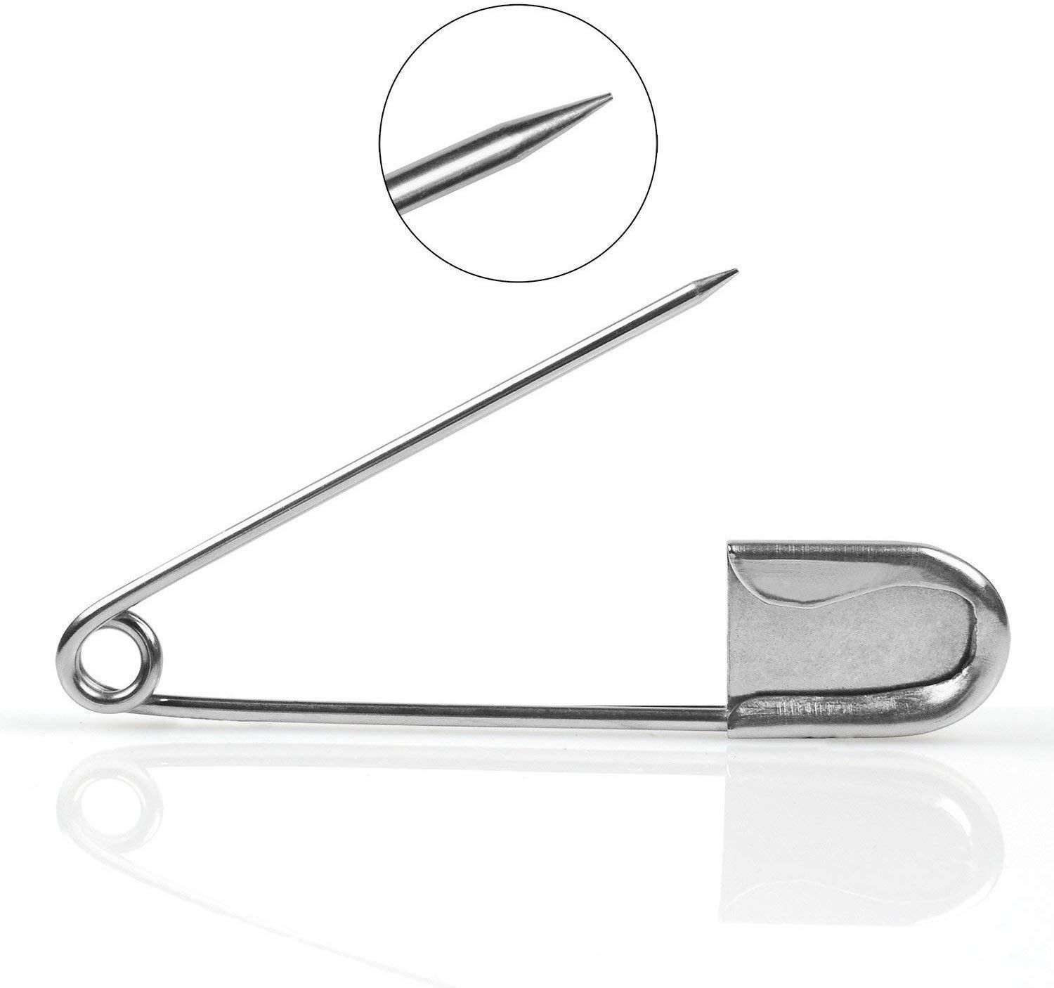 6 PCS Stainless Steel Safety Pins Large โ image 3