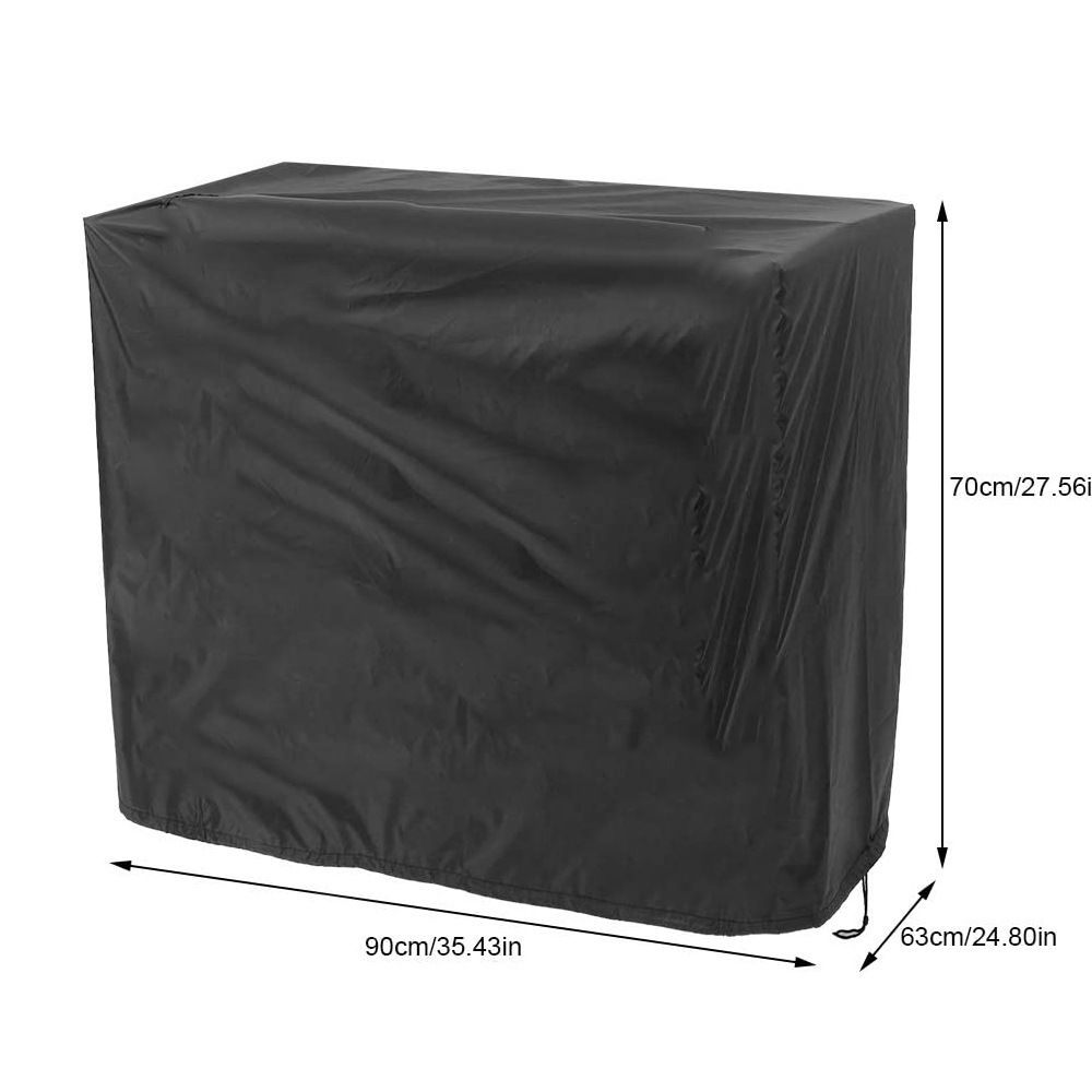 Portable Grill, Tabletop BBQ Cover for Small Gas Barbeque Grill 210D Oxford cloth square barbecue hood(Black 90 × 63 × 70cm) — image 5