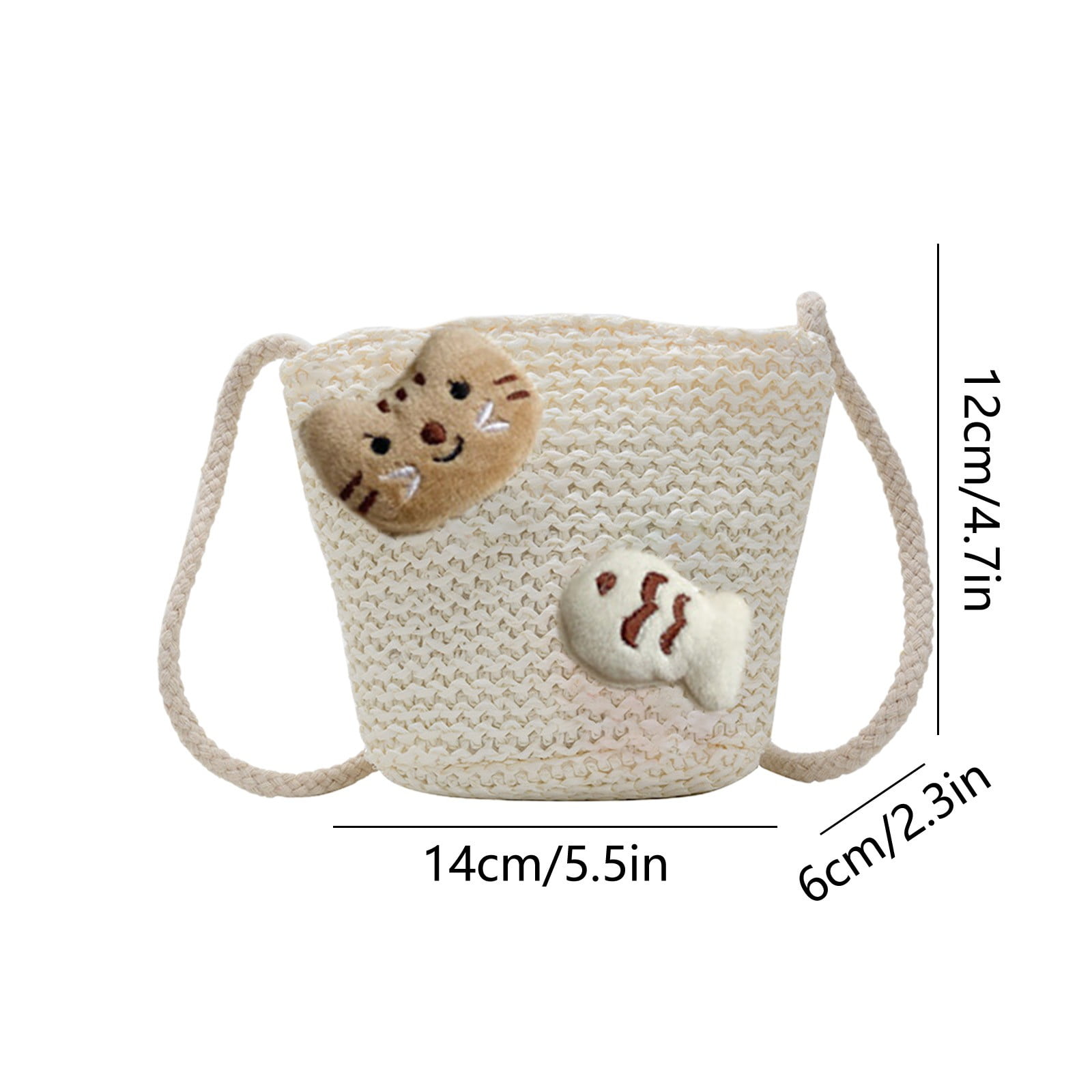 Girls Knitting Bag Straw Handbags for Summer Crossbody Bag Kids Wallet Girls Purse Straw Bag Beach Tote Bag Little Girl Cross Body Purses Summer Beach Bag D — image 2