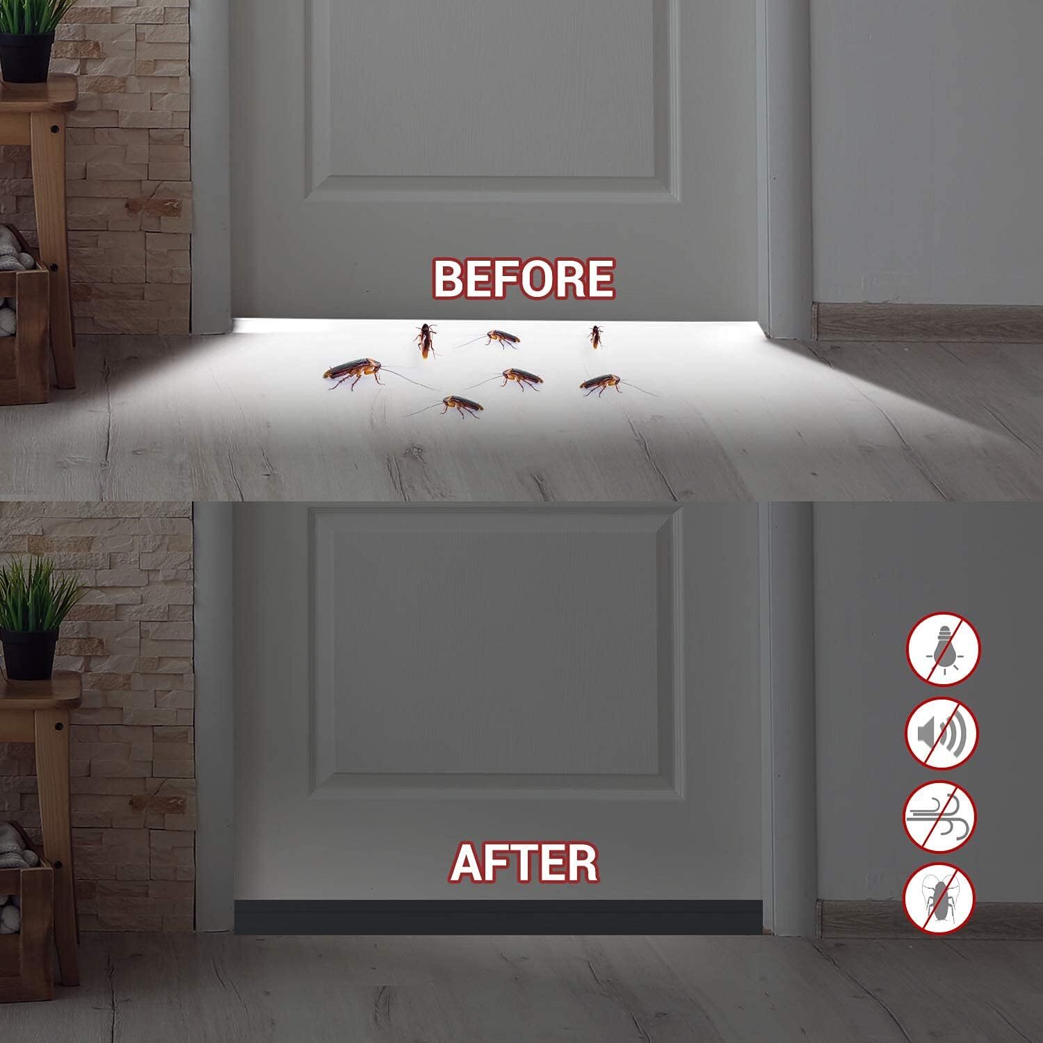 Door Draft Stopper, 37 Inch Under Door Sweep Bottom Blocker with Rubber Seal Strip, Under Door Seal for Exterior/Interior, Soundproof Weather Stripping Door — image 2