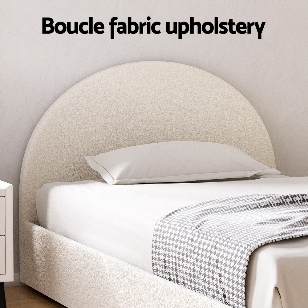 Artiss Bed Frame Gas Lift Strorage Beds Base Platform Boucle Fabric King Single ELLA โ image 4