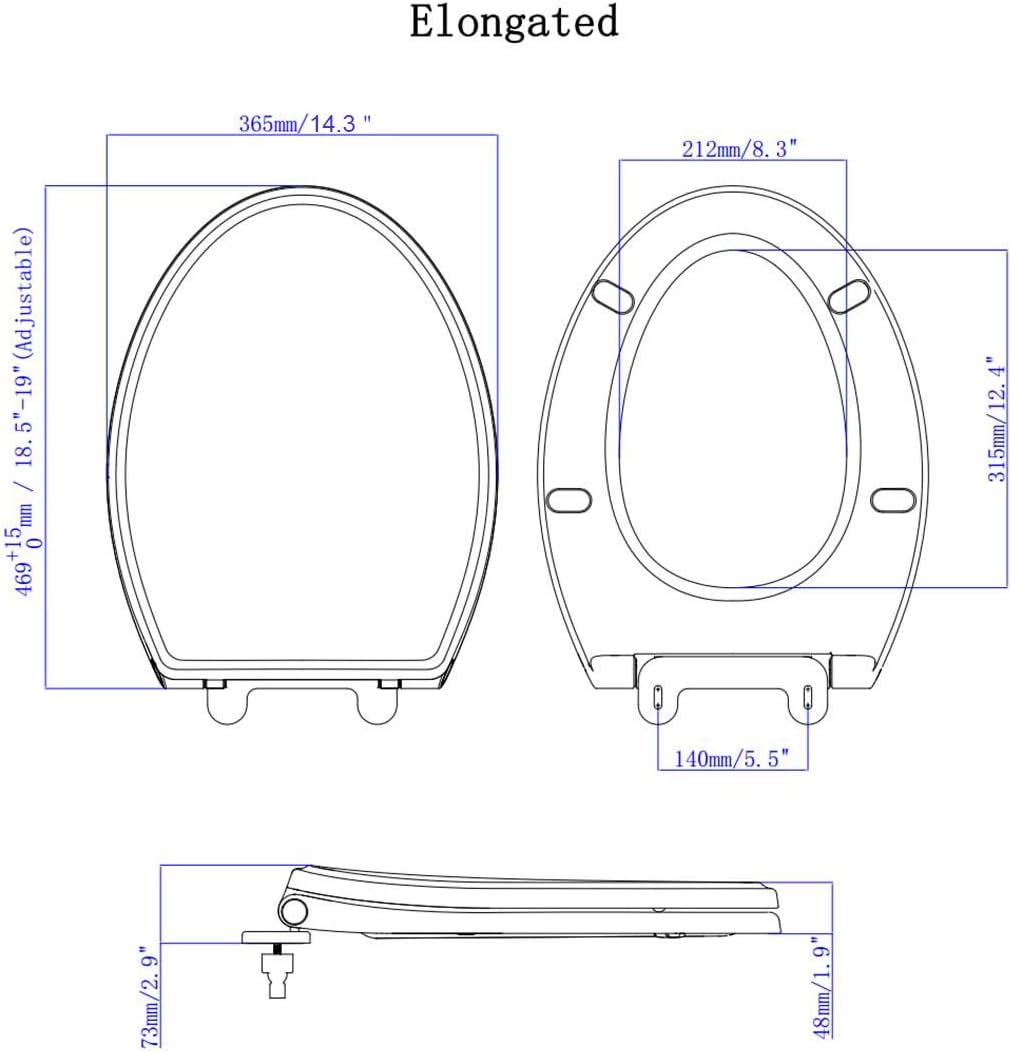 Premium Elongated Toilet Seat with Toilet Seat Bumpers โ image 3