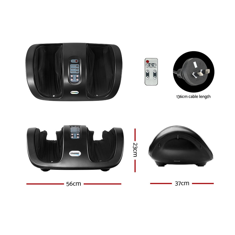 Livemor Foot Massager Shiatsu Massagers Electric Roller Kneading Leg Black โ image 2