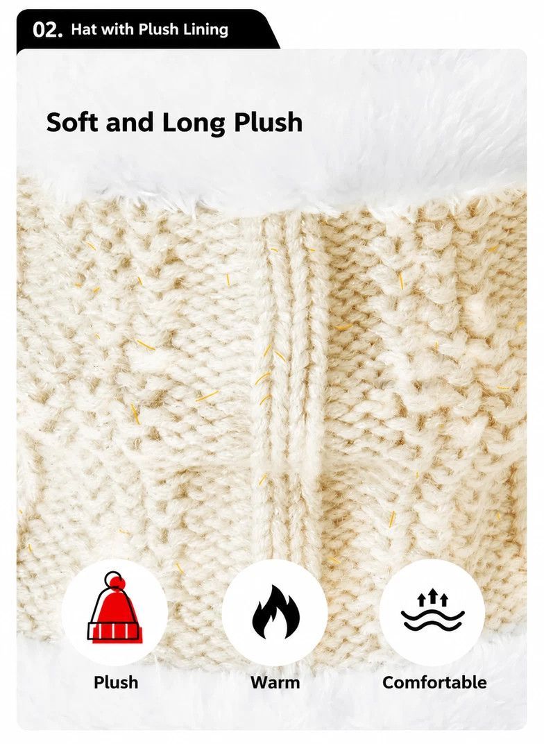 Sweet Ski Outing Gift Thick Warm Knit Hat 3 Pack Pink — image 5