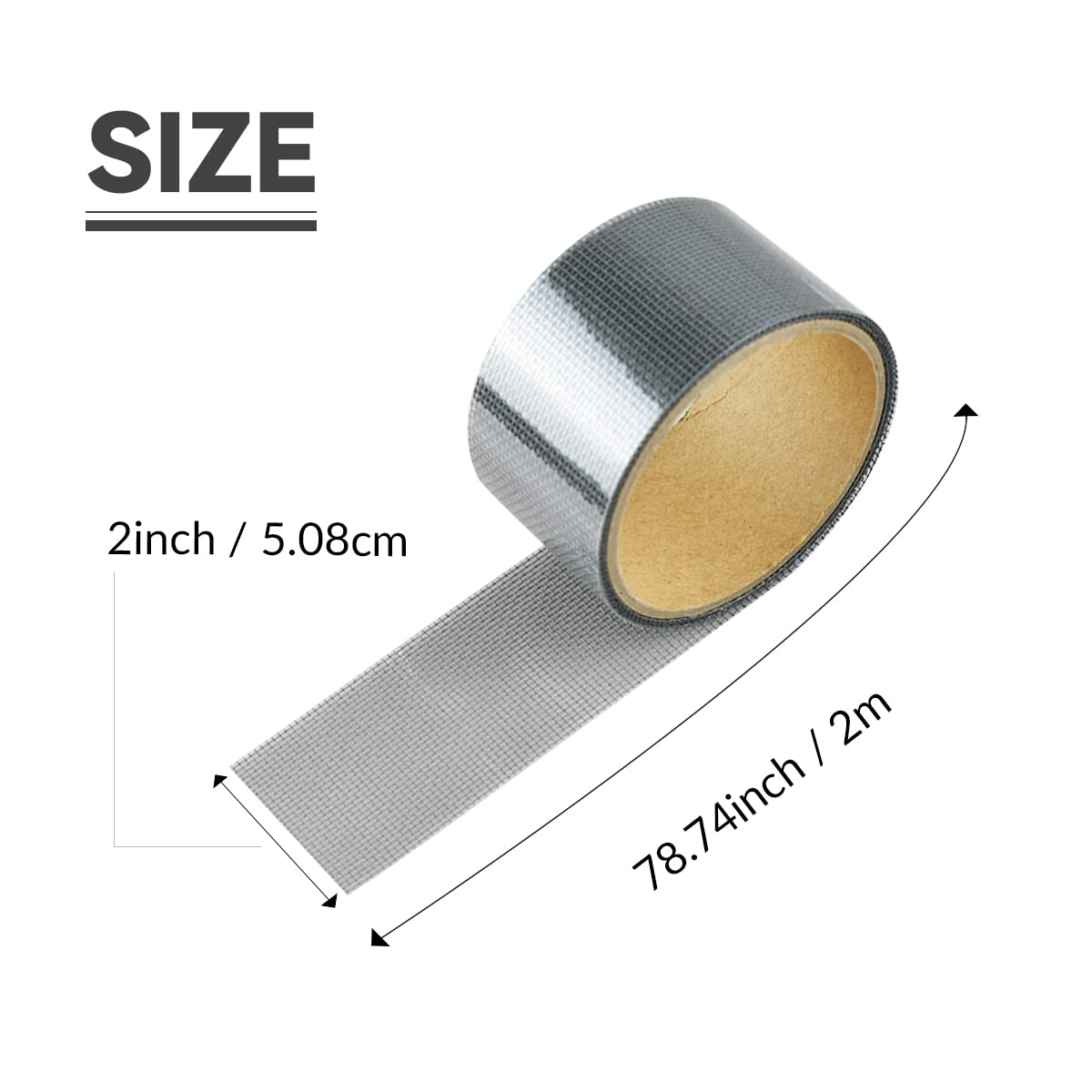 1 Pcs Grey Window Screen Repair Kit, Mesh Repair Tape Strong Adhesive Fiberglass Covering Mesh Tape Waterproof Screen Patch Repair for Door Window Tears Holes โ image 2