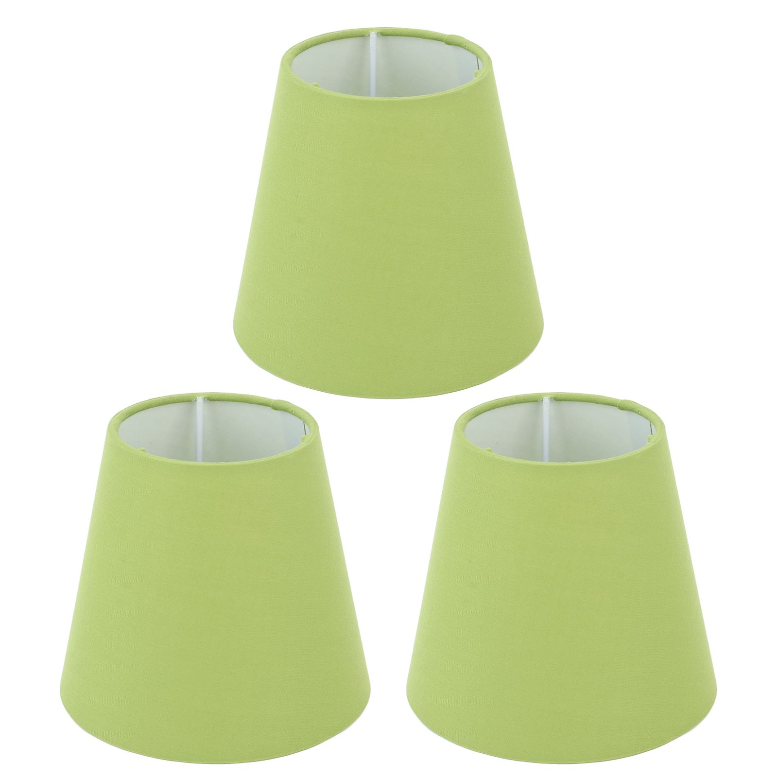 3pcs Cloth Fabric Lampshade Innovative E14 Intervention Type Modern Fabric Lampshade Dust Cover for Bedroom Bedside Pea Green — image 4