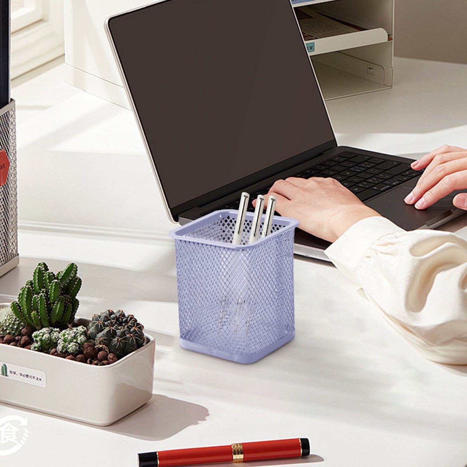 Pen Holder Mesh Pencil Holder Metal Pencil Holders Pen Organizer for Desk Office Pencil Holders, Back to Sch-ool Supplies I — image 3