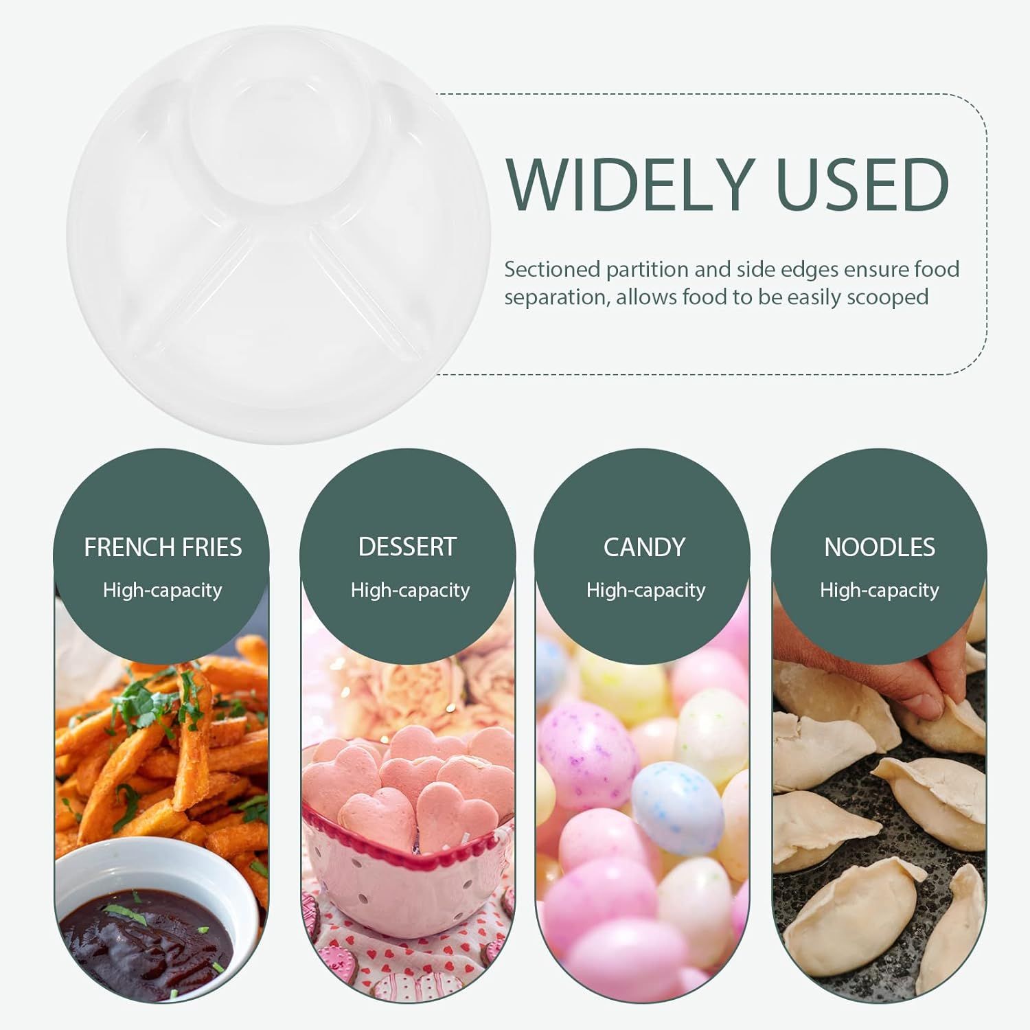 1pc Portion Control Plate Divided Diet Plates for Healthy Eating Diet Porcelain Dinner Lunch Nutrition Plates with Dividers — image 3