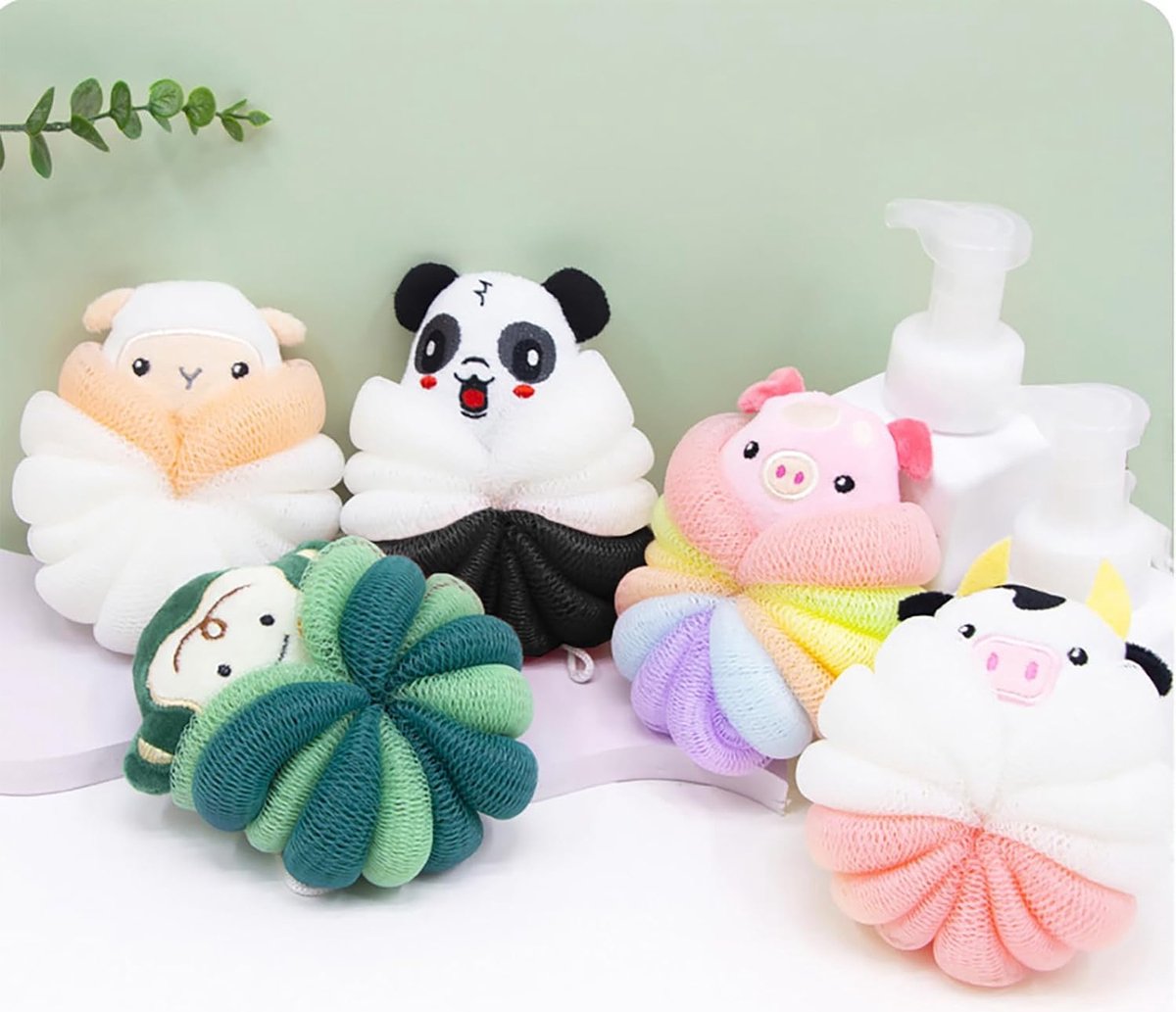 Shower Puff - 4 Pieces!! - Bath Sponge - Kids Bath Sponge - Relaxing Bath - Scrubbing Sponge - Soft Sponge - Shower Sponge - Bath Sponge - Massage Sponge — image 5