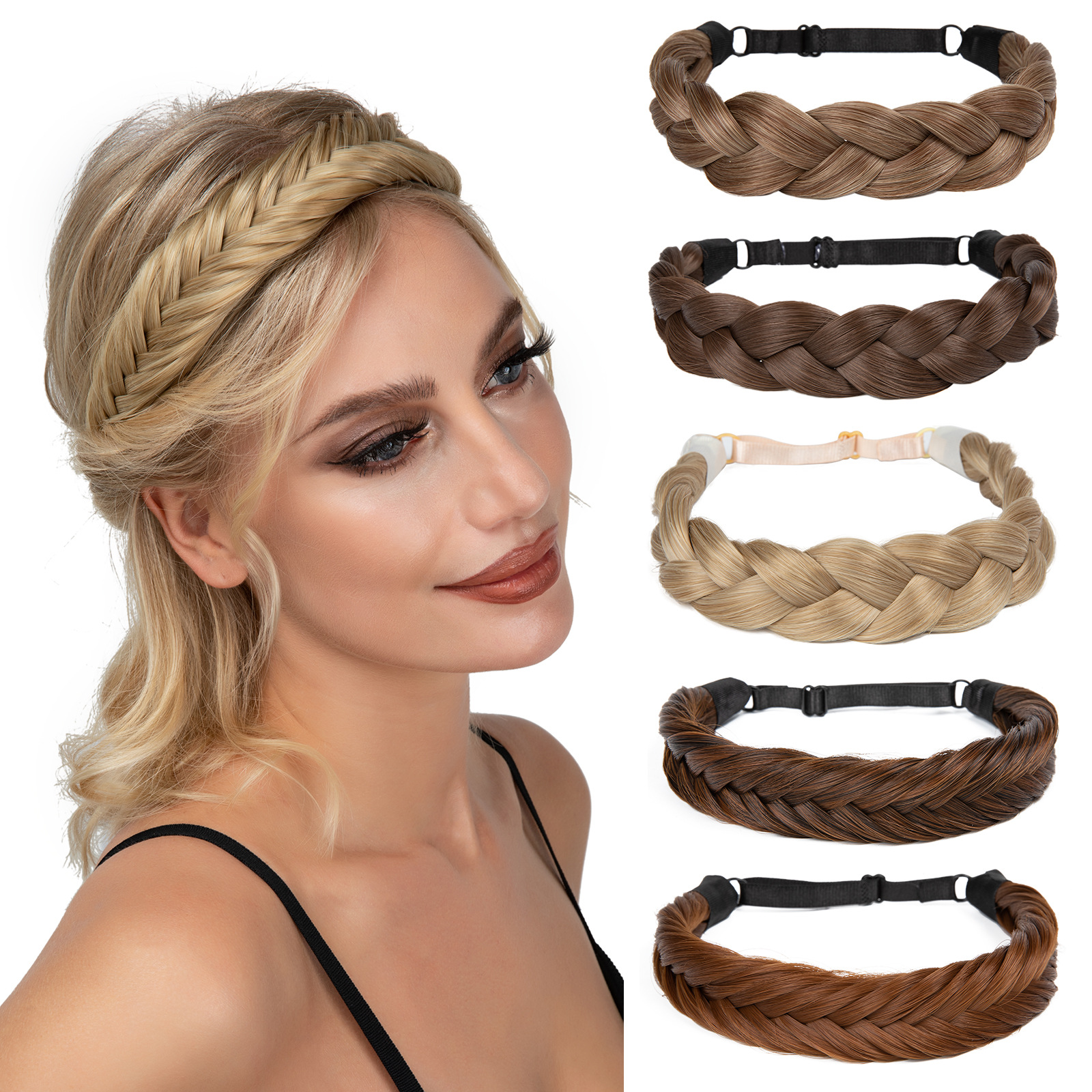 1pc Synthetic Braiding Hair with Adjustable Belt Braided Bohemian Style Women Hairstyle 10 Athree strand braid
