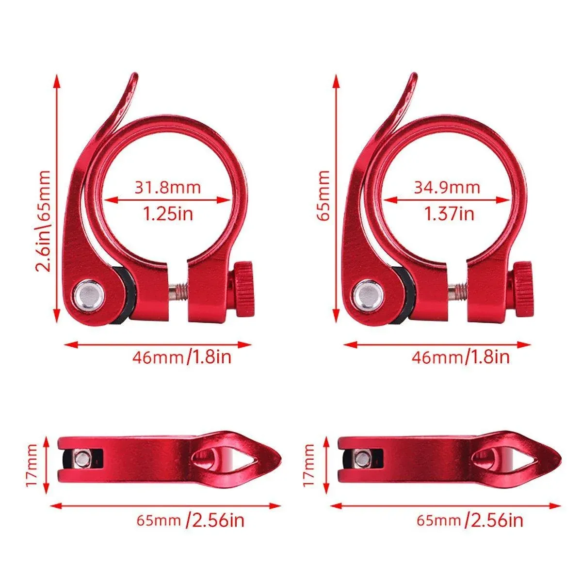 Quick Release Bicycle Seat Tube Clamp Multi Color Lever Lock Cycling Accessories - Silver-3-1 โ image 4