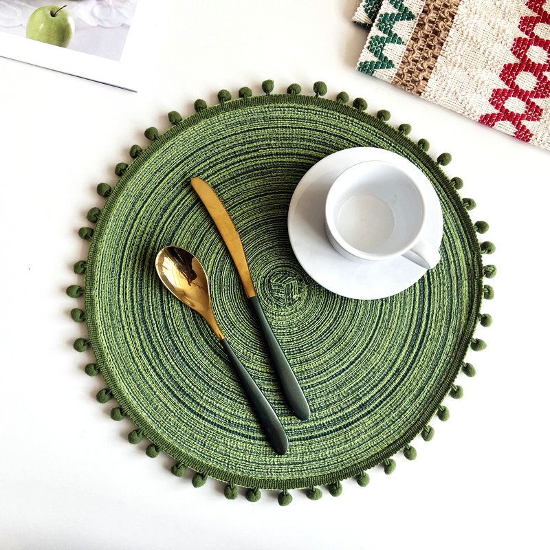 Textured Placemats 15 Inches Round, Set of 4 – Modern Traycloth Table Mats for Home, Dining Room Décor, Banquets, Indoor — image 5