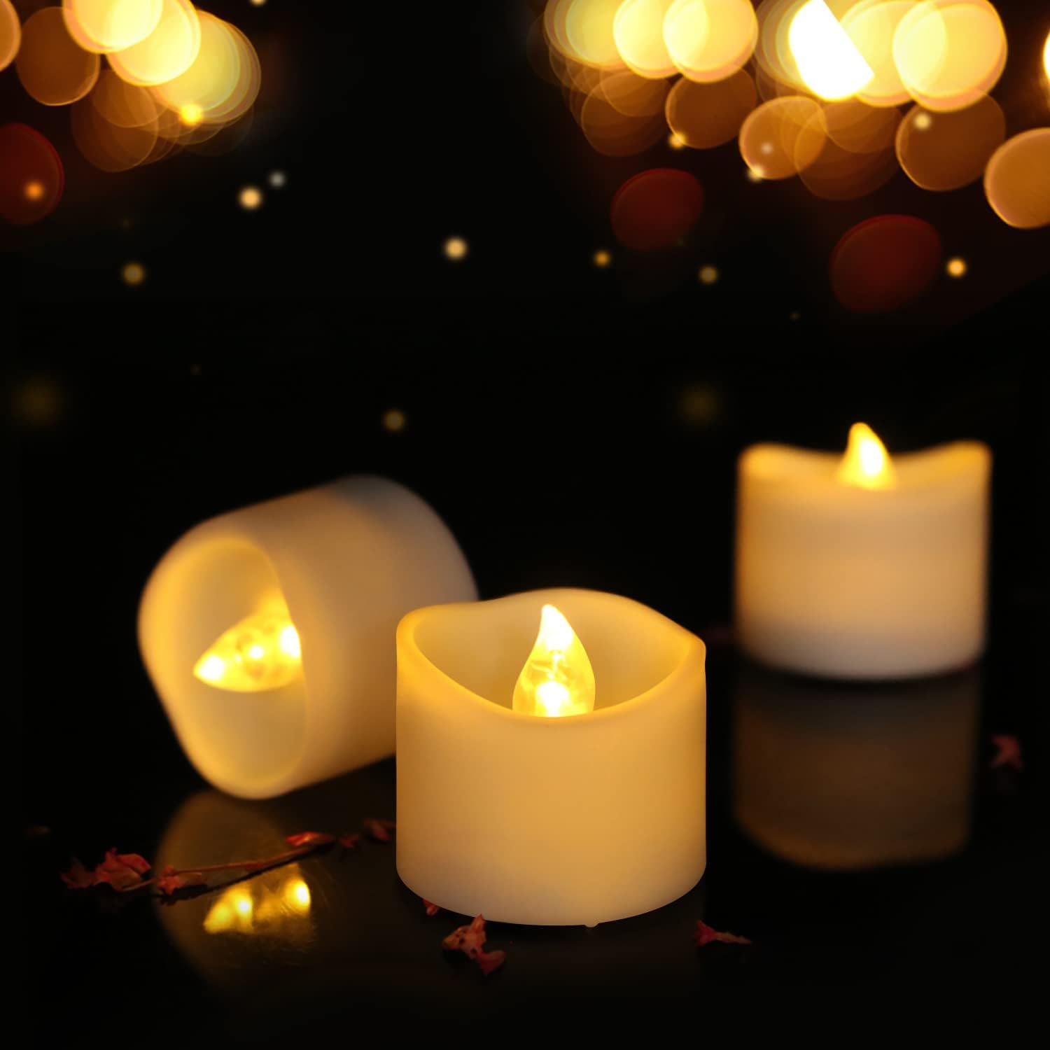 14x LED Candles - Moving Flame & Real Wax - 3D Wick - Battery Operated - For Christmas and Mood Lighting โ image 3