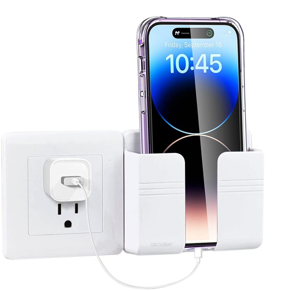 Wall Mount Phone Holder, Phone Stand with Adhesive and Data Cable Receiving Hole, Phone Holder for Shower, Charging, RV — image 4