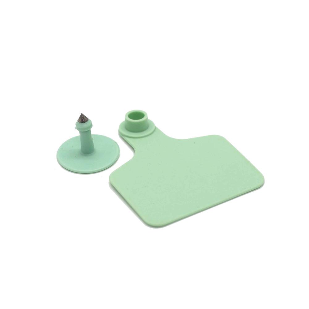 100x Cattle Ear Tags 6 × 7cm Set - Medium Green Blank Cow Sheep Livestock Label