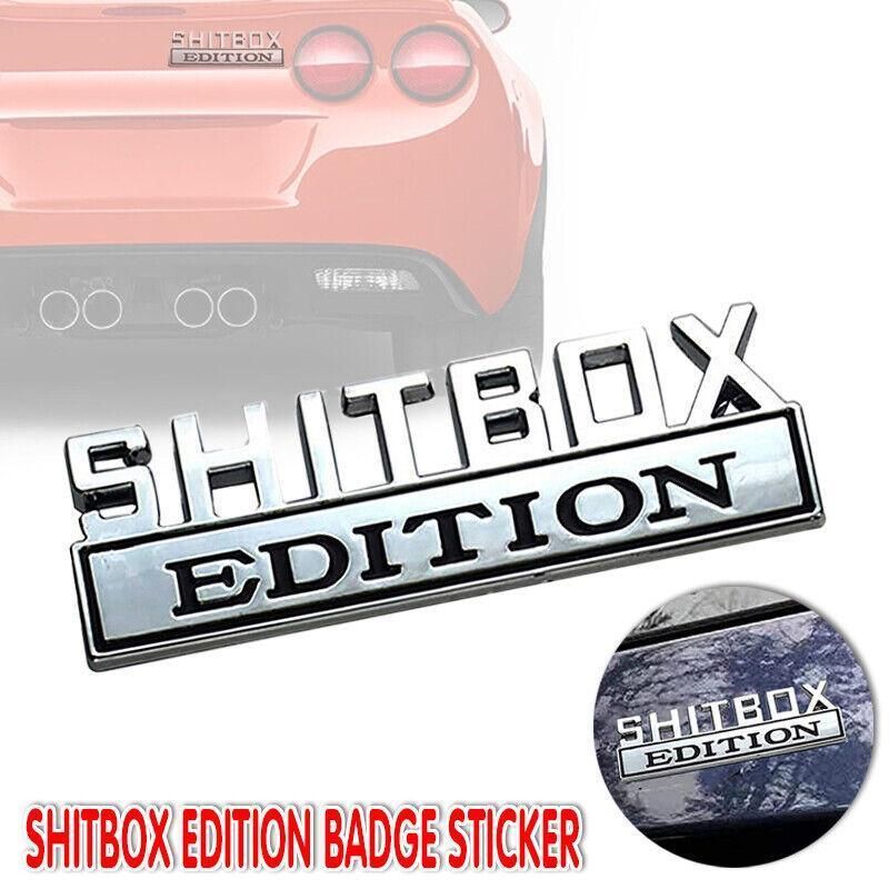 Funny Car Emblem Badge Sticker 8x3cm Metal Self-Adhesive for Rear Boot or Window
